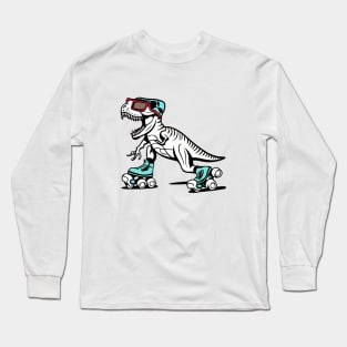 T rex dino Skating Long Sleeve T-Shirt